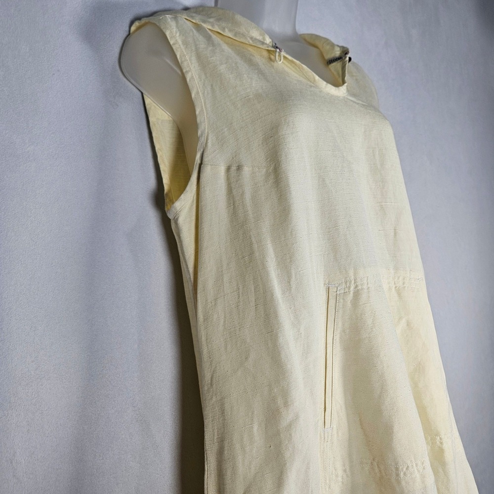 Tommy Bahama Hooded Dress Women L Yellow Hemp Silk Blend Sleeveless Relaxe Beach - Picture 12 of 14